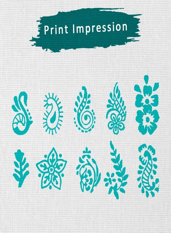 Hashcart Wooden Indian Traditional Design Printing Stamps/Blocks for Printing Saree Border/Dresses/Craft Card Making/Scrapbook/Clay Pottery (Set of 10) - Image 3